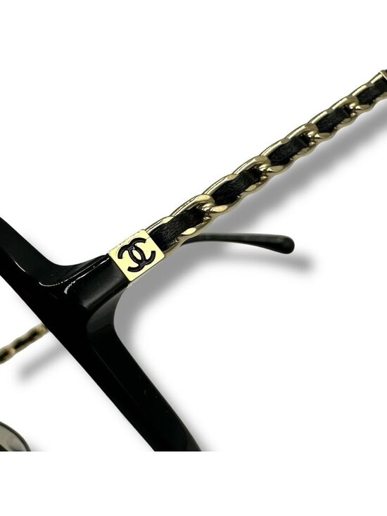 Chanel Sunglasses Chain CC Logo Leather Black Eyewear main image 4